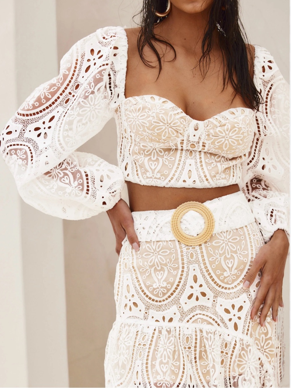 NWT 12th Tribe Cecilia Eyelet Crop Top - Picture 2 of 11
